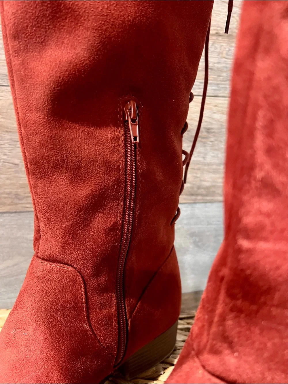 Soda Brand Barbra Faux Suede Over-the-Knee Boots 8